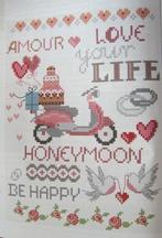 Borduurpatroon  Merklap Love  nr 9650, Verzenden, Nieuw, Handborduren, Patroon