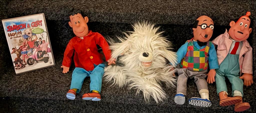 Unieke Samson en Gert poppen set met dvd, Ophalen of Verzenden, Gebruikt, Jongen of Meisje