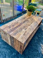 Unieke houten salontafel 140x71x44, Huis en Inrichting, Tafels | Salontafels, Ophalen, 100 tot 150 cm, 50 tot 100 cm, Zo goed als nieuw