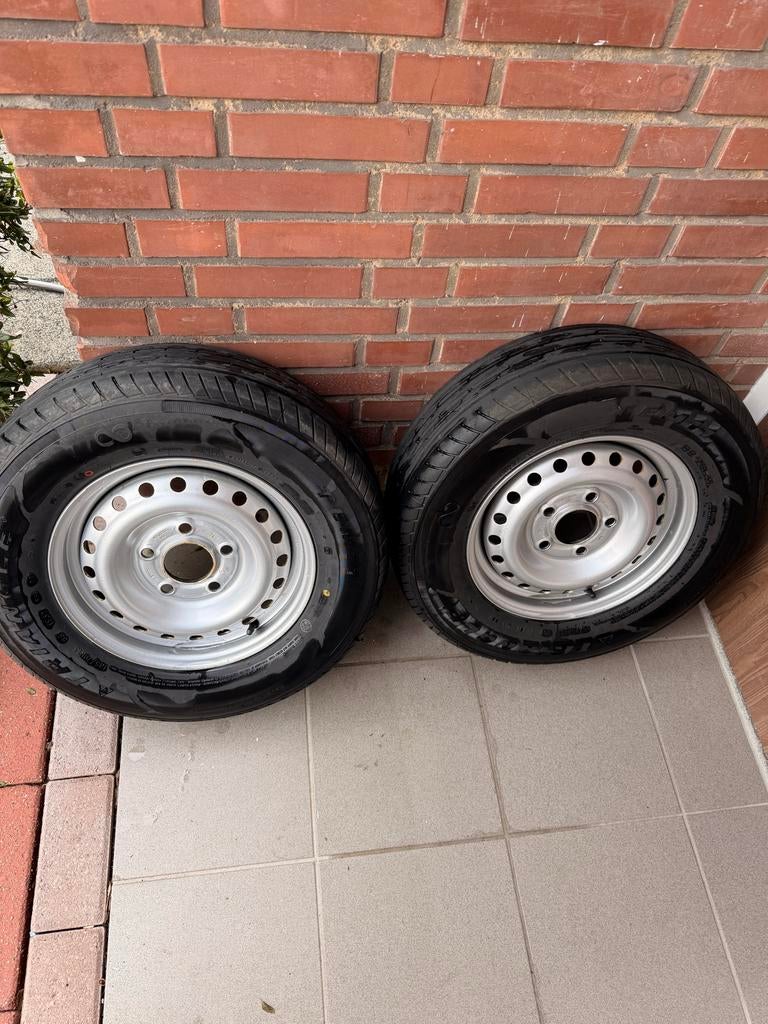 Stalen velgen met banden + spatborden 185/70R13, Auto-onderdelen, Banden en Velgen, Gebruikt, 13 inch, Banden en Velgen, 185 mm