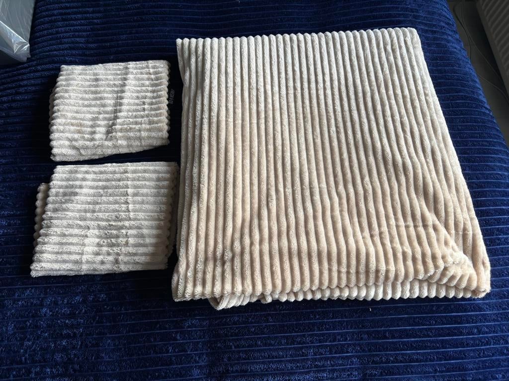 Fresh & Co Dekbedovertrek Teddy Rib Lits-jumeaux, Beige, Dekbedovertrek, Tweepersoons, Ophalen of Verzenden