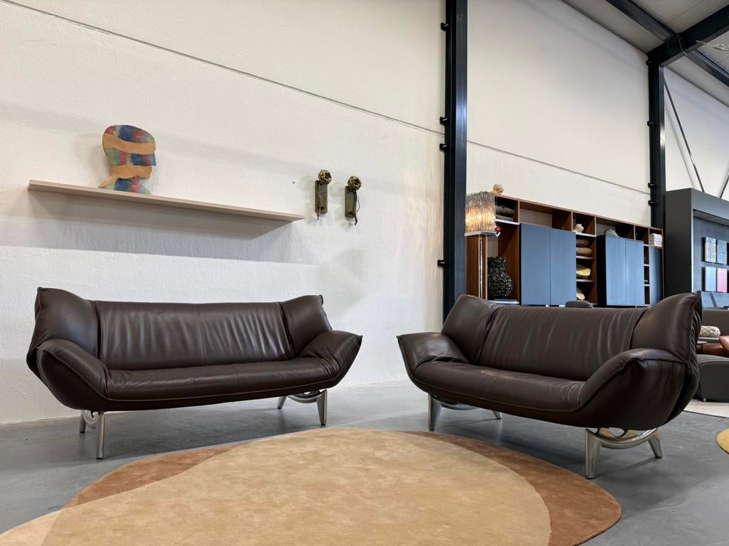 2 Leolux Tango Bank 3 & 2 zits Senso Chicco leer bruin, Driepersoons, Ophalen of Verzenden, Rechte bank, Pode Evidence