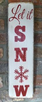 Handgeschilderd Après Ski bord / Let it Snow (wit) / Kerst, Ophalen of Verzenden, Nieuw
