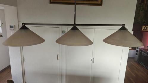 Hanglamp glas met 3 kelken voor boven eettafel, Huis en Inrichting, Lampen | Hanglampen, Gebruikt, 50 tot 75 cm, Glas, Ophalen of Verzenden