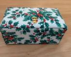 HANDGEMAAKT STOFFEN DOOSJE MET HULST*KERST VERPAKKING*, Verzenden, Zo goed als nieuw