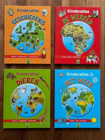 4 Stuks:Kinderatlas ,Geschiedenis - de wereld – Dieren - het beschikbaar voor biedingen