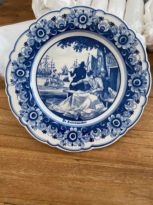 Delfts Blauw Wandbord A. van Roon Zeilmakers 1895, Antiek en Kunst, Antiek | Wandborden en Tegels, Ophalen