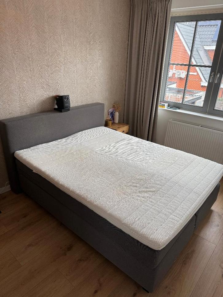 Kårlsson Boxspring 160 x 200, Huis en Inrichting, Slaapkamer | Boxsprings, Gebruikt, 140 cm, 200 cm, Tweepersoons, Grijs, Ophalen