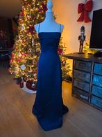 Blauwe avondjurk - Maat 42, Blauw, Maat 42/44 (L), Ophalen of Verzenden, Onder de knie