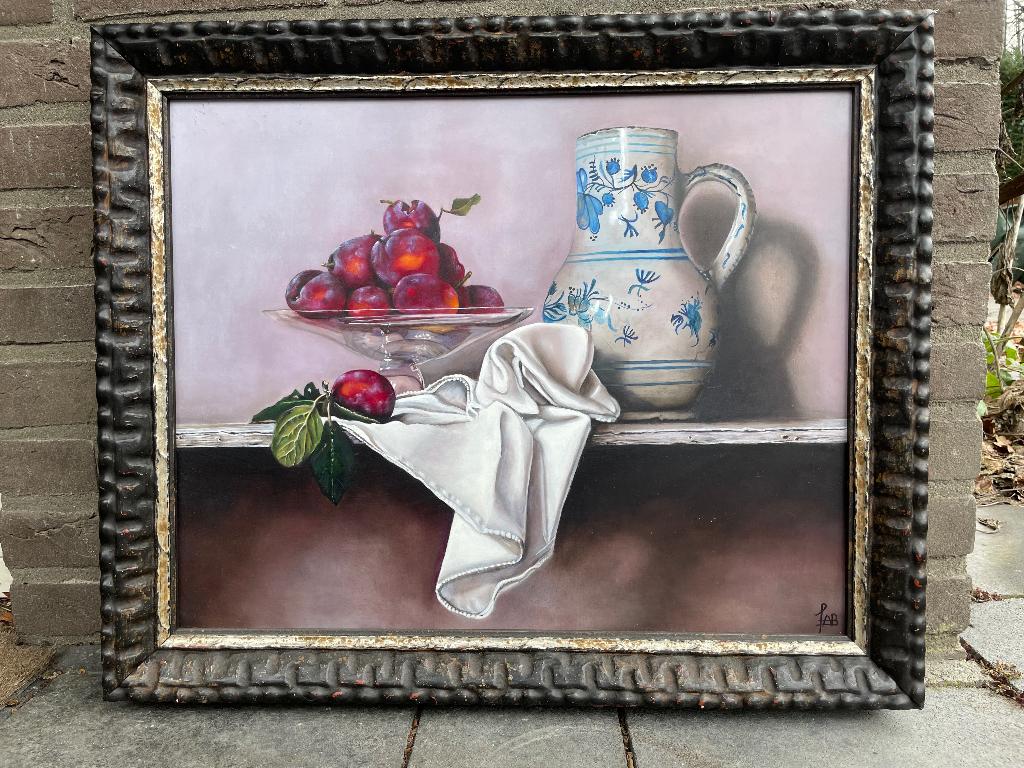 Olieverf schilderij op paneel  45 x50, Antiek en Kunst, Ophalen