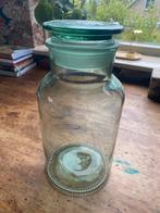 Blauw groene apothekerspot voorraadpot glazen glas, Huis en Inrichting, Keuken | Potten en Pannen, Ophalen, Gebruikt, Glas, Pot, Bus of Blik