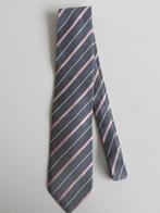 Hugo Boss zijde stropdas donkerblauw met wit roze gestreept, Gedragen, Met patroon, Blauw, Ophalen of Verzenden