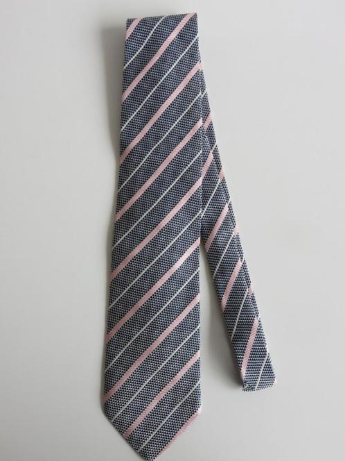 Hugo Boss zijde stropdas donkerblauw met wit roze gestreept, Kleding | Heren, Stropdassen, Gedragen, Met patroon, Blauw, Ophalen of Verzenden