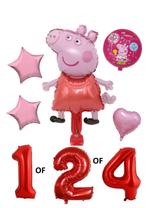 Balonnen set Peppa Pig | Cijfer 1 - 2 - 4 jarig | folie, Ophalen of Verzenden, Nieuw, Versiering, Verjaardag
