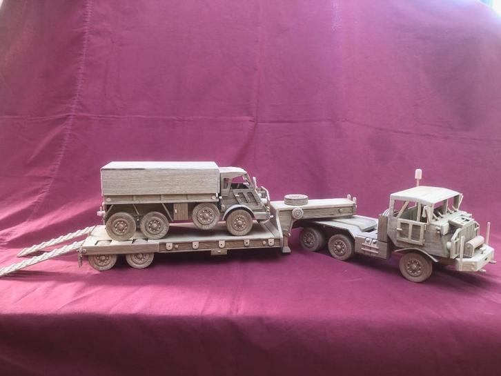 DAF YT 616 Trekker met oplegger Nederlandse leger jaren 60, Verzamelen, Militaria | Algemeen, Landmacht, Miniatuur of Beeldje