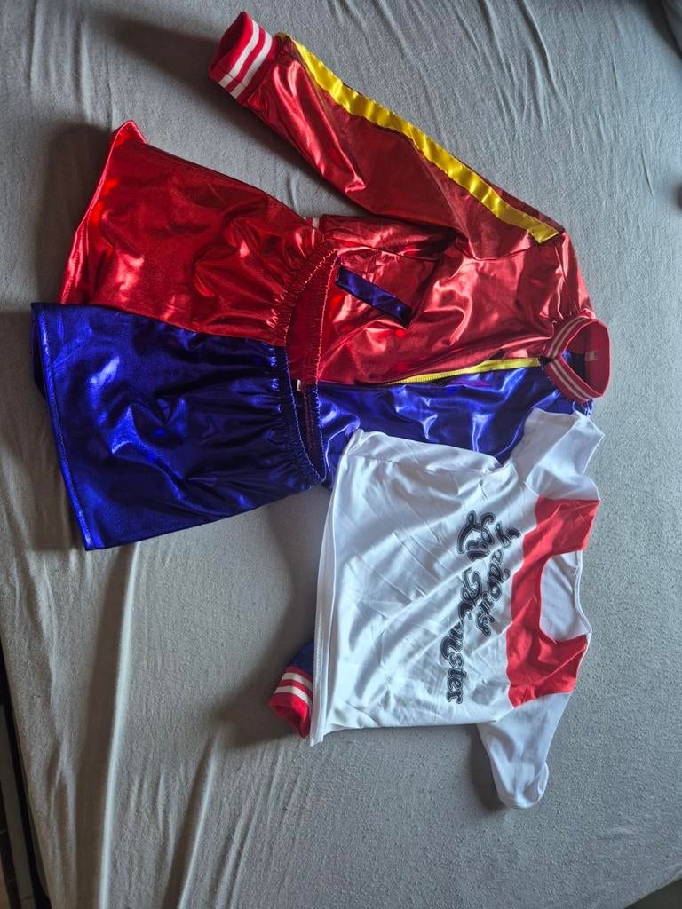 Harley Quinn Kostuum - Jas, Shirt en Broek, Kleding | Dames, Carnavalskleding en Feestkleding, Maat 38/40 (M), Ophalen of Verzenden