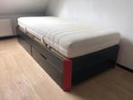 Bed 90 bij 200 met laden en lattenbodem, Huis en Inrichting, Slaapkamer | Bedden, Ophalen, 90 cm, Eenpersoons, Zwart