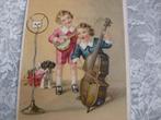 Oude Kaart - Zingende Kinderen / Banjo / Cello / Hond, Verzenden, 1920 tot 1940, Ongelopen, Kinderen
