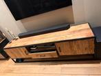 Tv meubel mango hout en zwart staal - 180cm, Huis en Inrichting, Kasten | Televisiemeubels, Ophalen, 150 tot 200 cm, Zo goed als nieuw