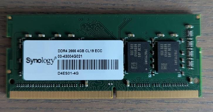 Synology 4GB DDR4 2666 CL19 ECC Unbuffered SODIMM, Computers en Software, RAM geheugen, Nieuw, Server, 4 GB, DDR4, Ophalen