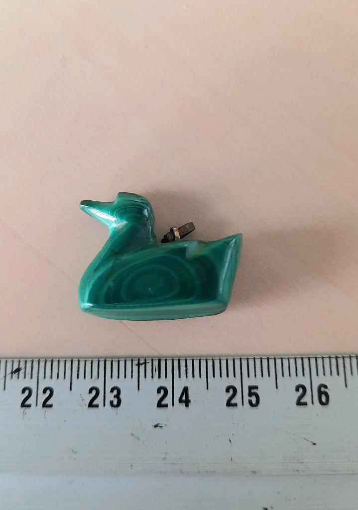 Mooie hanger malachiet vogel eend gans natuursteen, Sieraden, Tassen en Uiterlijk, Kettinghangers, Gebruikt, Steen of Mineraal