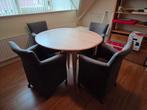 Eetkamerset, uitschuifbare tafel met 4 stoelen, Huis en Inrichting, Ophalen
