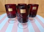 4 vintage ruby rood Cavalier luminarc glas glaswerk, Ophalen of Verzenden, Gebruikt