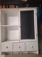 Brocante kastje met krijtbord en haken, Antiek en Kunst, Ophalen of Verzenden