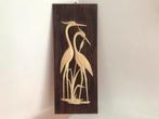 Reigers in riet / wanddecoratie vintage jaren 60, Verzamelen, Ophalen of Verzenden, Huis en Inrichting