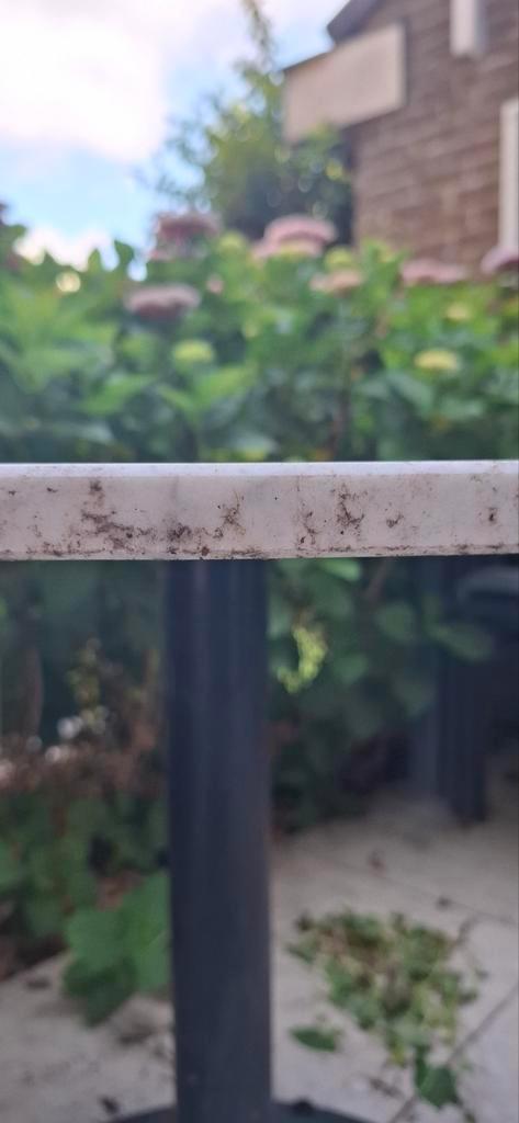 Marmer tuinsalon tafel, Tuin en Terras, Tuintafels, Gebruikt, Rond, Overige materialen, Ophalen of Verzenden