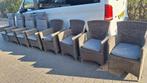 8 Mooie tuinstoelen van PR Design met "Hartman" Kussens., Ophalen, Kunststof, Gebruikt, 8 zitplaatsen