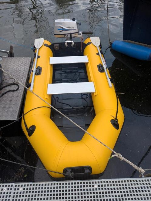 Ik verkoop een opblaasboot Aquaparx, & 4-taktmotor en karren, Watersport en Boten, Rubberboten, Gebruikt, Overige merken, Hout