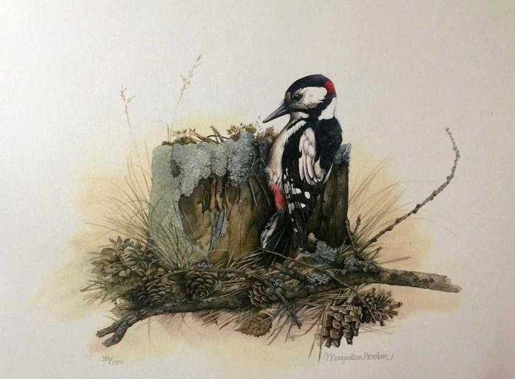 Lithografie Marjolein Bastin, Huis en Inrichting, Woonaccessoires | Schilderijen, Tekeningen en Foto's, Zo goed als nieuw, Schilderij