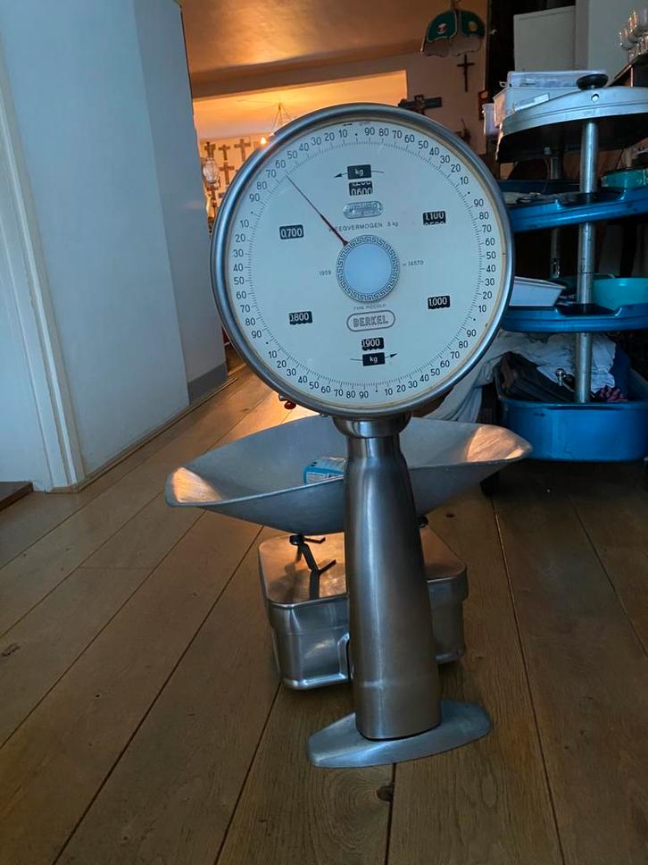 Berkel weegschaal 1959.Dubbele klok.Schoon.72 cm hoog, Doe-het-zelf en Verbouw, Weegschalen, Zo goed als nieuw, Ophalen