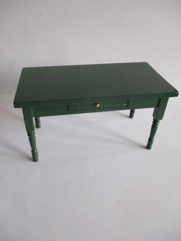 poppenhuis keukentafel groen hout beschikbaar voor biedingen