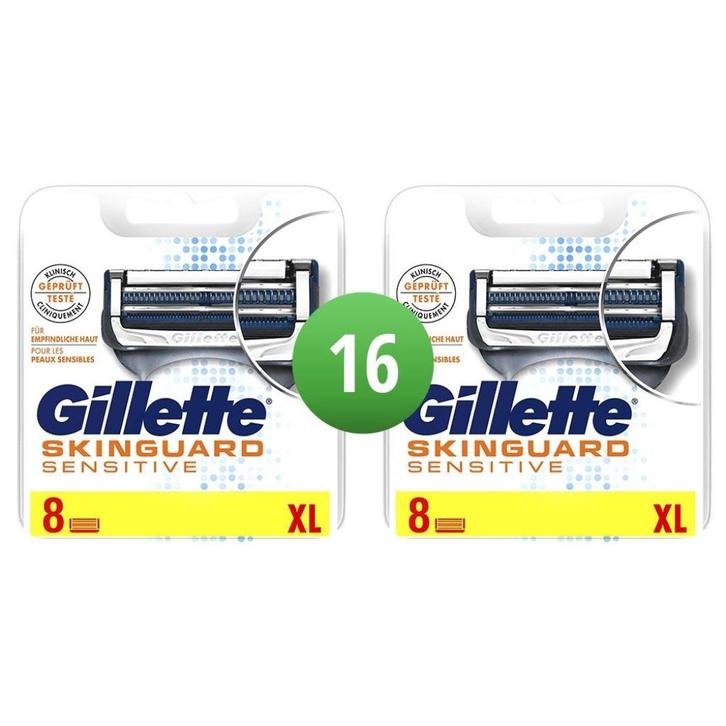 Gillette Skinguard Sensitive scheermesjes 16 stuks, Sieraden, Tassen en Uiterlijk, Uiterlijk | Gezichtsverzorging, Nieuw, Gehele gezicht