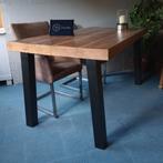 Eettafel NIEUW tafel 7 cm dik massief blad industrieel, Ophalen of Verzenden, Nieuw, Industrieel robuust
