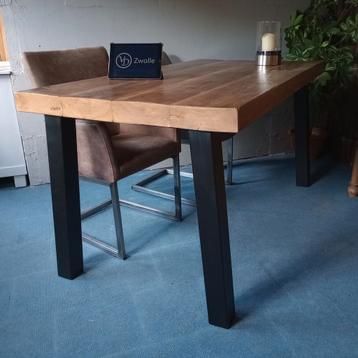 Eettafel NIEUW tafel 7 cm dik massief blad industrieel  beschikbaar voor biedingen