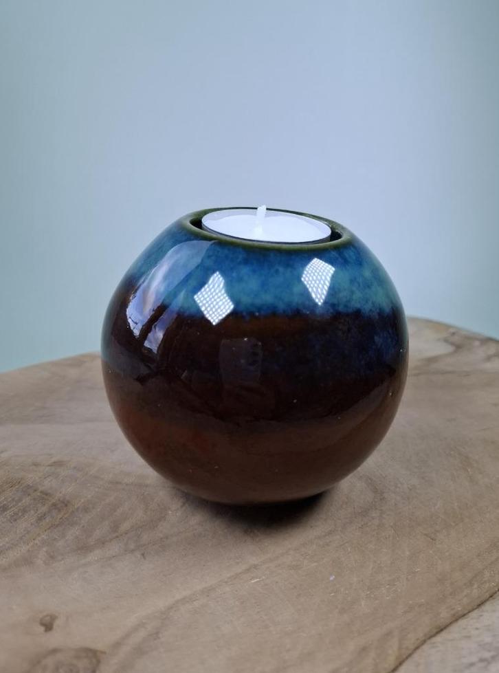 Handgemaakte keramiek waxinelichthouder Avondlucht 8,5 cm, Huis en Inrichting, Woonaccessoires | Kandelaars en Kaarsen, Nieuw