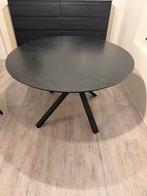 Zwarte Ronde Eettafel - 4 Personen - 110cm, Huis en Inrichting, Tafels | Eettafels, Ophalen, Gebruikt, 100 tot 150 cm, Rond