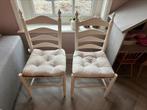 2  brocante witte stoelen, Twee, Ophalen of Verzenden, Wit, Zo goed als nieuw