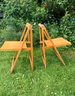 Vintage klapstoelen - set van 2, Ophalen, Gebruikt, Twee, Bruin