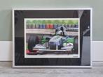 F1 Art Michael Schumacher 41x31 cm Litho van W. Lubach 1994, Ophalen of Verzenden, Zo goed als nieuw, Formule 1