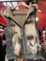 Bodywarmer leer en nep bont, Kleding | Dames, Ophalen of Verzenden, Gedragen, Groen, Object