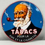 Emaille bordje - Tabacs pour la pipe et la cigarette, Reclamebord, Ophalen of Verzenden, Zo goed als nieuw, Nvt