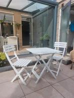 Leuke zgan bistroset., Bijzettafel, Zo goed als nieuw, Tuinset, Hout
