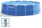 Intex zwembad 366x76 met Intex zandfilter pomp, 300 cm of meer, 200 tot 400 cm, Rond, Opzetzwembad