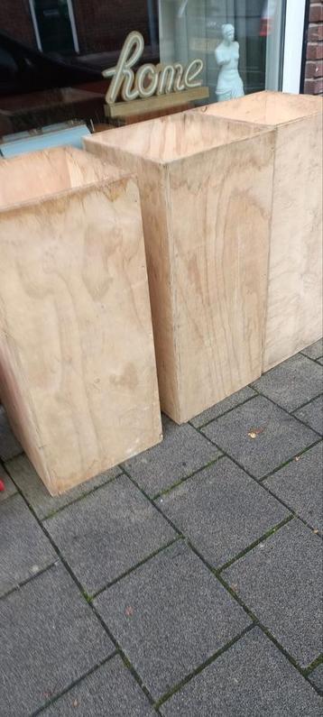 Houten Bloembakken - Set van 3 beschikbaar voor biedingen