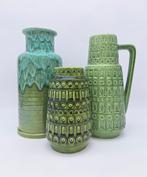 Prachtige Set Vintage West Germany Vazen Groen Scheurich, Ophalen of Verzenden