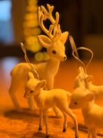4 witte flock herten, Diversen, Kerst, Ophalen of Verzenden, Gebruikt